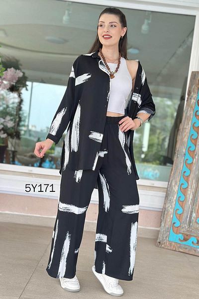 İnce Topuk Loose Cut Viscose Suit Model: 5Y171