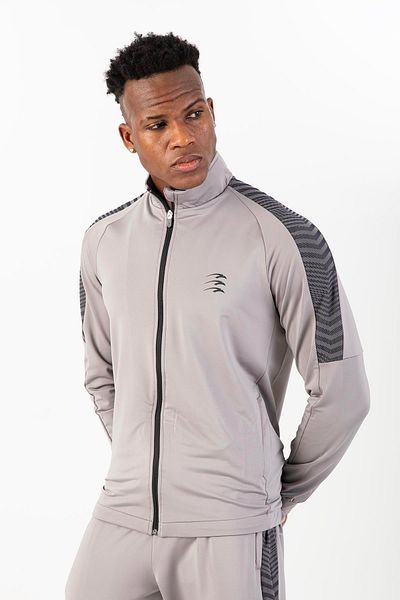 MARATON Regular Men's Stand Collar Raglan Sleeve Gray Tracksuit Top 21587