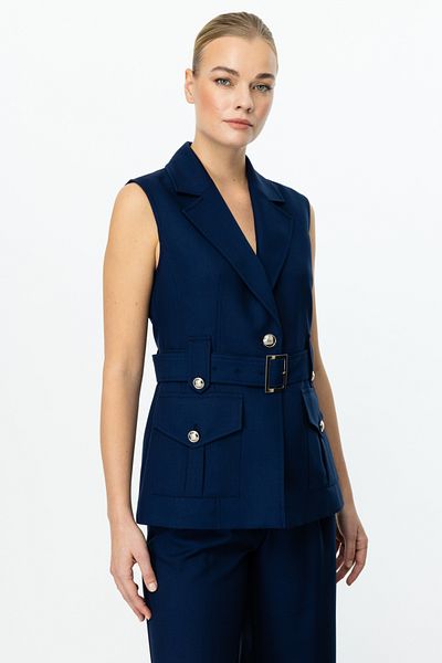 Ekol Waist Belted Sleeveless Vest