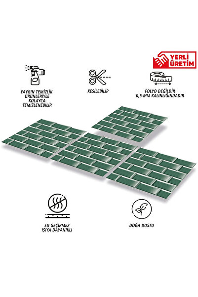 TİNK Kendinden Yapışkanlı Zümrüt Metro Desenli Pvc Karo 30x30 Cm (33 ADET) 3m2