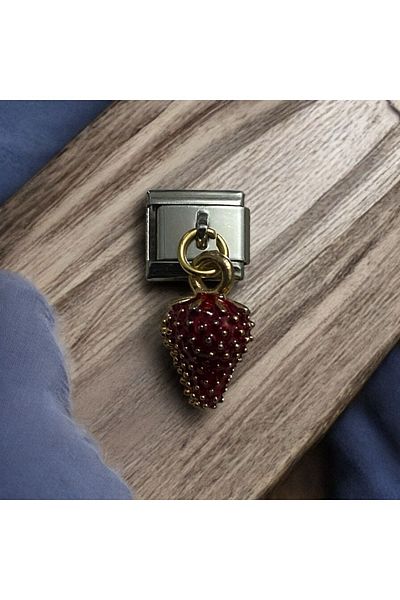 stainles steel Italian Strawberry Pattern Charm