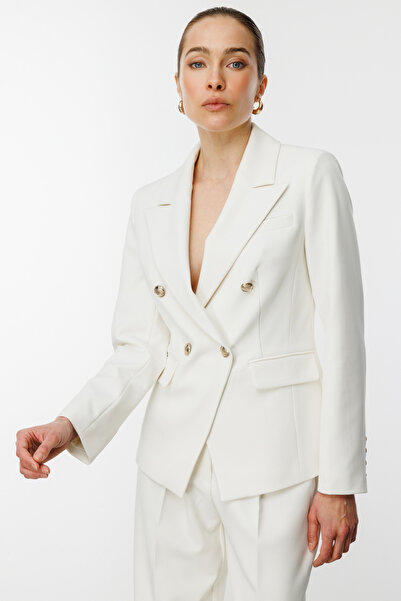 Ekol Double Breasted Collar Cover Pocket Jacket