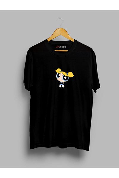 Pisa Art Μπλουζάκι μπλουζάκι με στάμπα με σχέδιο Powerpuff Girls Bubbles