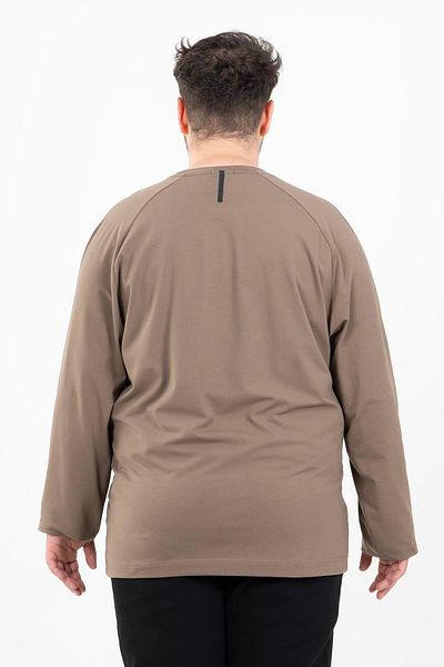 MARATON Plus Size Men's Crew Neck Raglan Sleeve Cocoa Sweatshirt 22421