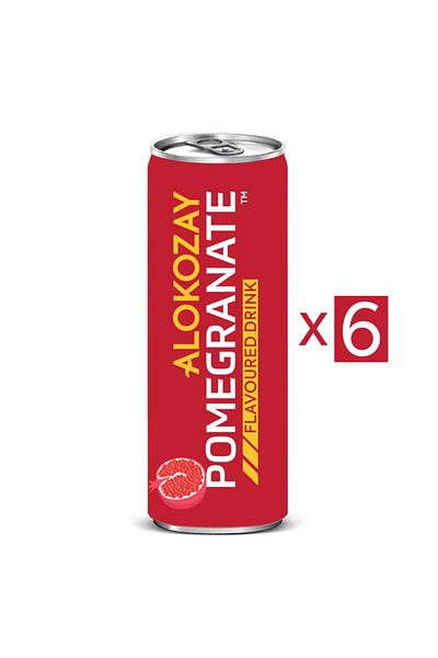 Alokozay Pomegranate Flavoured Drink - 250 ml x Pack of 6 Cans