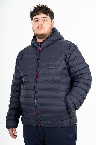 MARATON Plus Size Men's Hooded Long Sleeve Darkblue Coat 21874