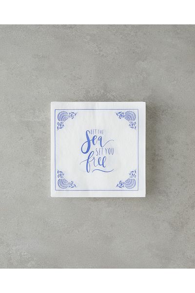 English Home Χαρτί Seafree 20 τμχ Χαρτοπετσέτες 33x33 cm Navy Blue-White