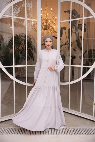 Nissra Ankanoor Gray Bat Sleeve Gypsy Dress Anka 255070