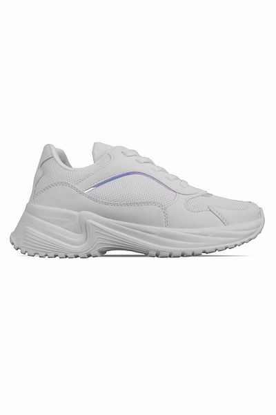 Lal Shoes & Bags Pantofi sport Asporas pentru femei cu detalii strălucitoare-alb