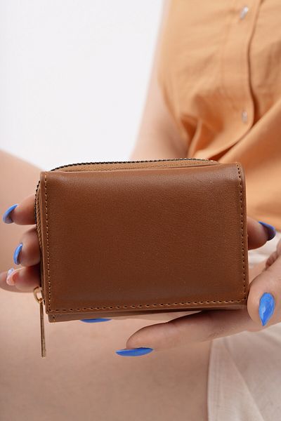 MUGGO Малък дамски портфейл с отделение за монети и банкноти с цип и държач за карти
