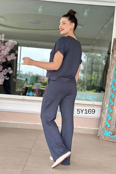 İnce Topuk 5Y169 Short Sleeve Crystal Fabric Set