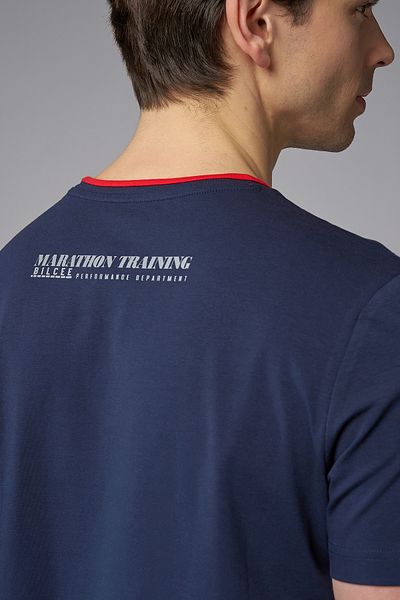 bilcee Ανδρικό μπλουζάκι με στάμπα από βαμβακερό Navy Blue 4084