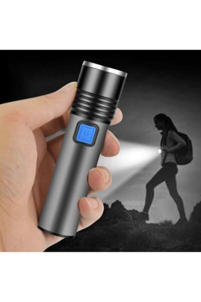 newnet Şarjlı El Feneri Ultra Yüksek Mini Zoomlu Fener 3 Mod Aydınlatma Uzun ...