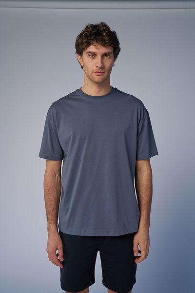 Peak Ανδρικό μπλουζάκι σκούρο γκρι oversize 7037