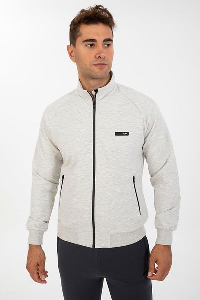 MARATON Comfort Men's Stand Collar Long Sleeve Ecru Tracksuit Top 21390