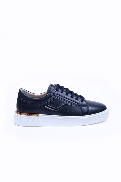 Vantaggio Ανδρικά αθλητικά παπούτσια Fancy Navy Blue εσωτερικά και εξωτερικά 100% γνήσιο δέρμα, καθημερινά παπούτσια