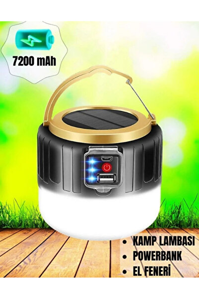 Hubstein G-300w Kamp Lambası Solar Güneş Enerjili Ampül 26smd Led Şarjlı El F...