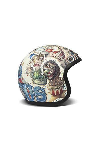 Dmd Jet Retro Circus Açık Motosiklet Kaskı