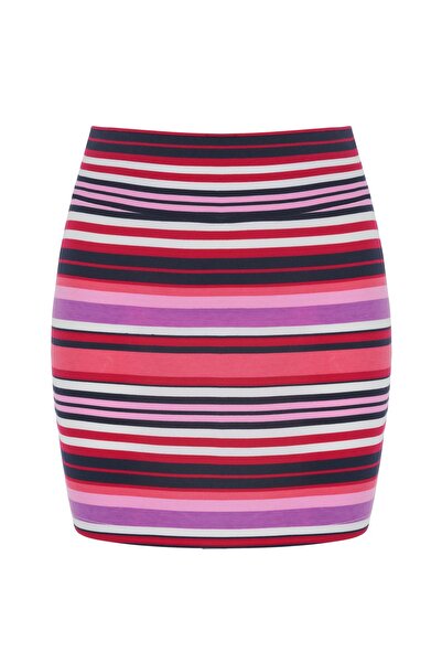 Eda Erdoğan Çizgili Mini Tube Etek