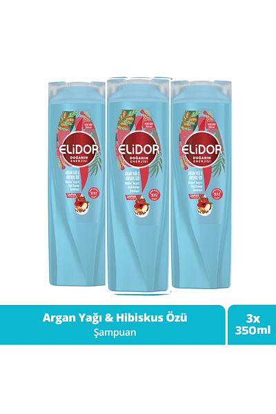 Elidor Nature's Energy Shampoo Argan Oil & Hibiscus Extract 350 ml