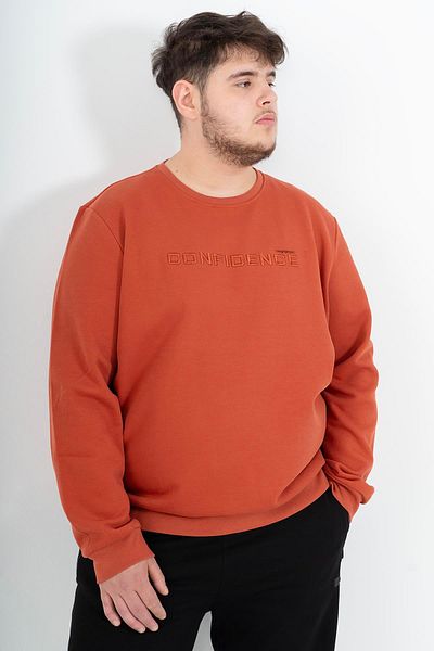 MARATON Plus Size Men's Crew Neck Sleeves Tile-Black Sweatshirt 22468