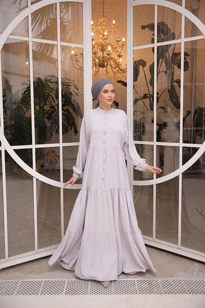 Nissra Ankanoor Gray Bat Sleeve Gypsy Dress Anka 255070