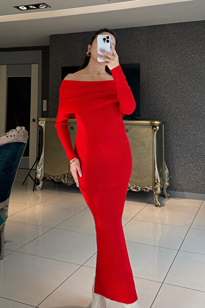 Damla Demli Madonna Yaka Triko Elbise