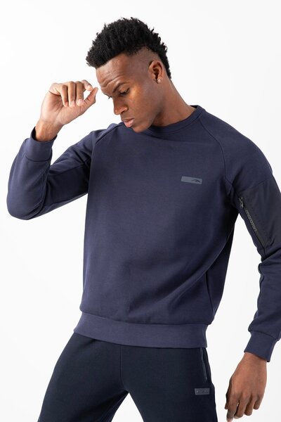 MARATON Comfort Men's Crew Neck Light Navy Blue Sweatshirt