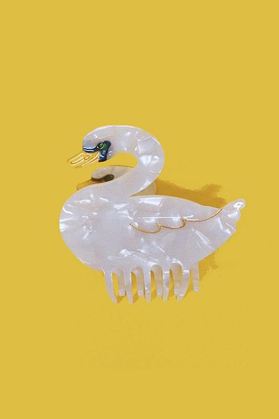 New Obsessions Луксозна костена катарама White Swan