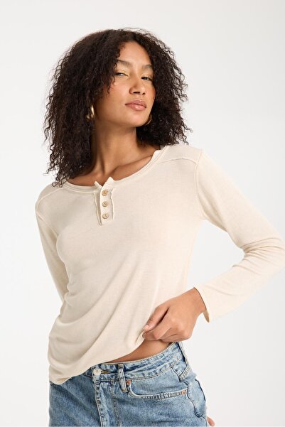 Su Moda Γυναικεία λεπτή πλεκτή μπλούζα Stable Driving Μακρύ μανίκι Άνετη εφαρμογή με κουμπιά βισκόζης