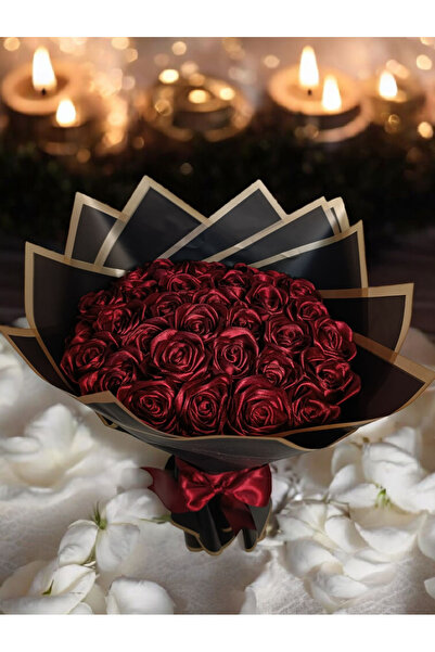 Miel De Secret Dekoratif Saten Kurdele Solmayan Özel Hediye 30'lu Gül Çiçek İsteme Buketi