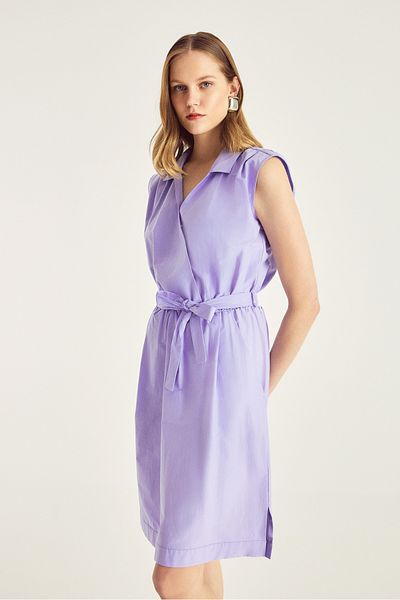 Naramaxx Double Breasted Collar Knee Length Dress