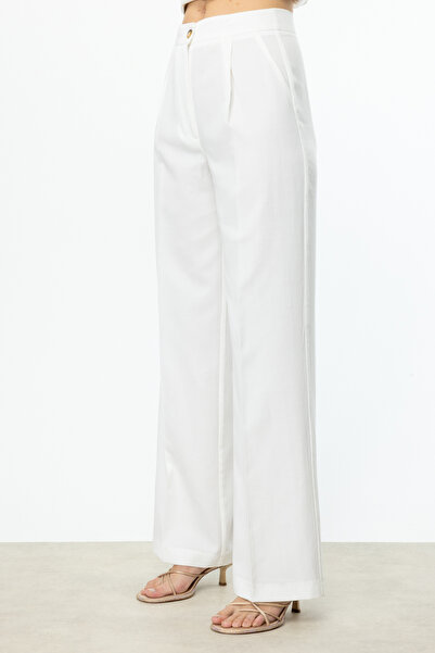 Ekol Wide Leg Trousers with Elastic Back