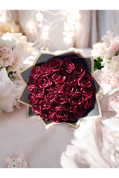 Miel De Secret Dekoratif Saten Kurdele Solmayan Özel Hediye 30'lu Gül Çiçek İsteme Buketi