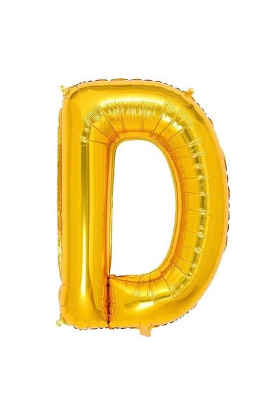 MAXEE STORE Balon aniversar Maxee, litera D, auriu, 40 cm