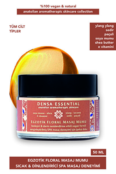 Densa Essential EGZOTİK FLORAL SPA MASAJ MUMU 50 ML - SICAK/DİNLENDİRİCİ/BESL...