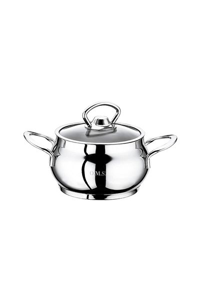 OMS - 2009 Steel 14 X 9 Casserole Mini Deep Pot 1.40 Lt. (glass Lid)