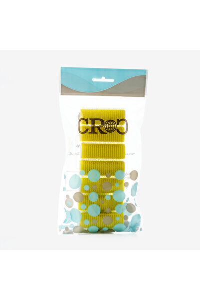 Croc 1223 Sarı 7Li Mini Paket Bigudi Cırtlı Saç Bigudisi Çap 2Cm