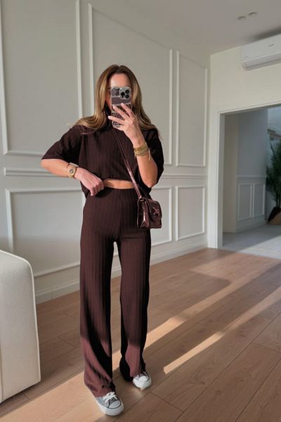 BayBayan Γυναικείο Casual Κομψό Κοντομάνικο Σετ Κοστούμι