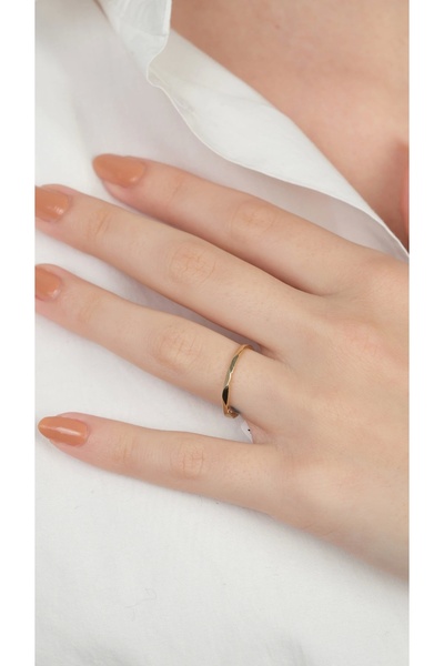 Arpaş 14 Ayar Altın Minimal Sade Yüzük