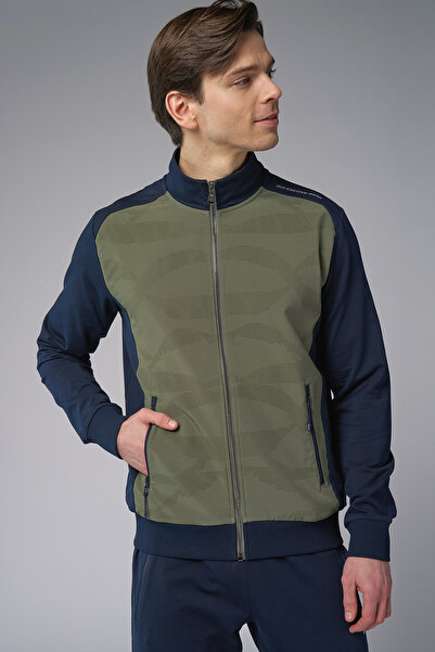 bilcee Erkek Yeşil Dik Yakalı Pamuk Eşofman Takımı  4007