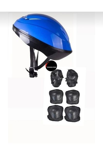 TOPROCKSTORE Children's Skates with Lights Adjustable Silicone Wheels with Brakes Metal Body Skates and Helmet Knee Pads Set
