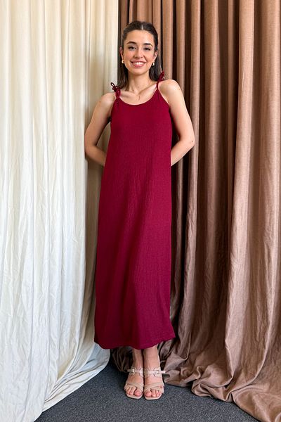ModaPlaza 5701 Model Rochie de damă Raschel cu frânghie
