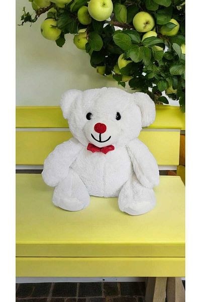 Mellito Toyzz Mini Bear لعبة الدب الأبيض اللطيفة من القطيفة والوسادة ورفيق النوم والهدايا 25 سم