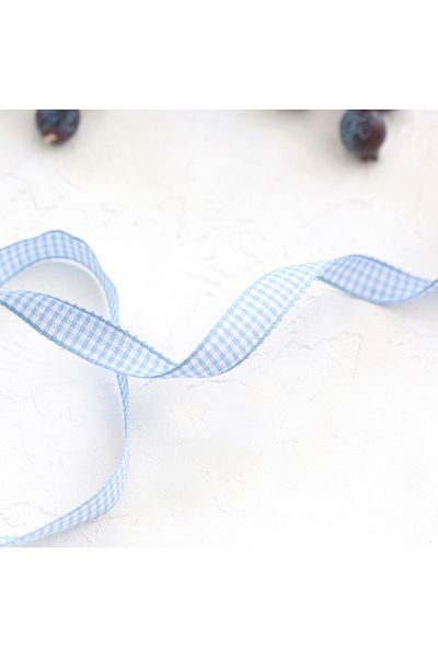 Bimotif Μπλε κορδέλα Gingham, 1 cm 5 μέτρα