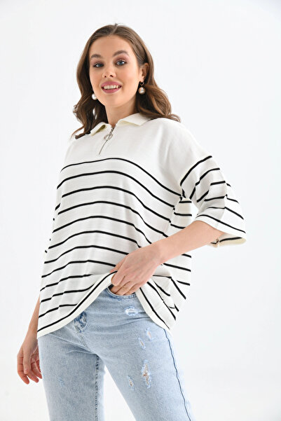 Park Karon Довгий поло з коміром-стійкою на блискавці