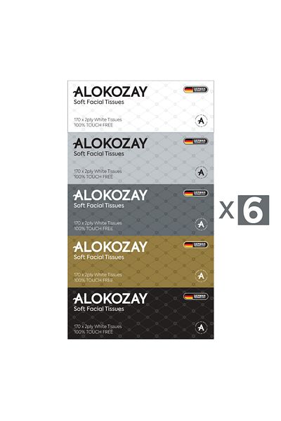 Alokozay Soft Facial Tissues - 170 Sheets X 2 Ply X Pack of 30 Boxes