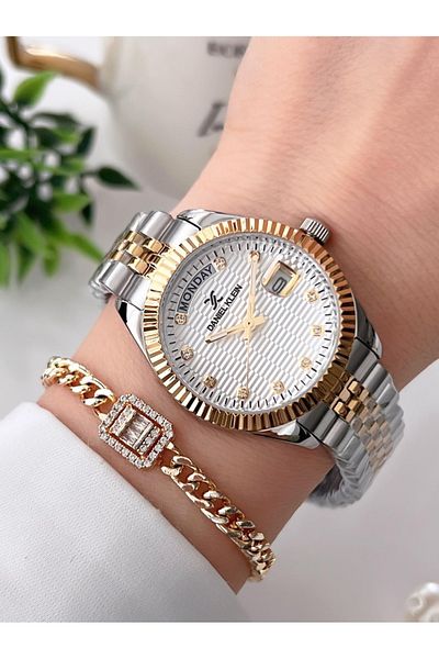 Daniel Klein Steel Band Women's Wrist Watch Bracelet