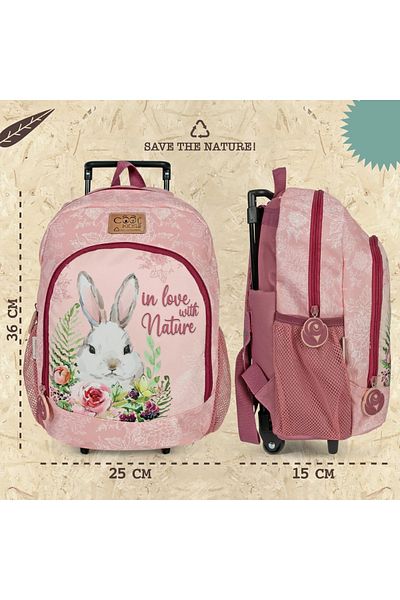Perletti Trolley backpack, Perletti, Bunny model, 36cm, Cool Kids collection
