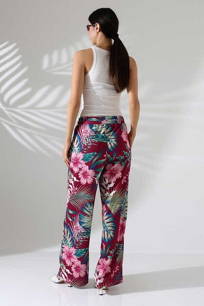 MOSRANİC Women's Patterned Palazzo Trousers Ll407